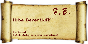 Huba Bereniké névjegykártya